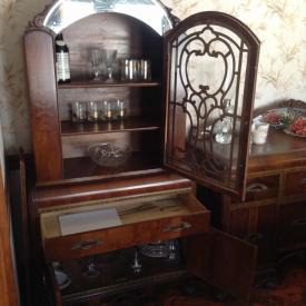 MaxSold Auction: This auction features vintage china cabinet, vintage wood bed, vintage dining room long cabinet/sideboard, vintage dining room table with 6 chairs, vintage wood night stand, vintage wood armoire, and more!